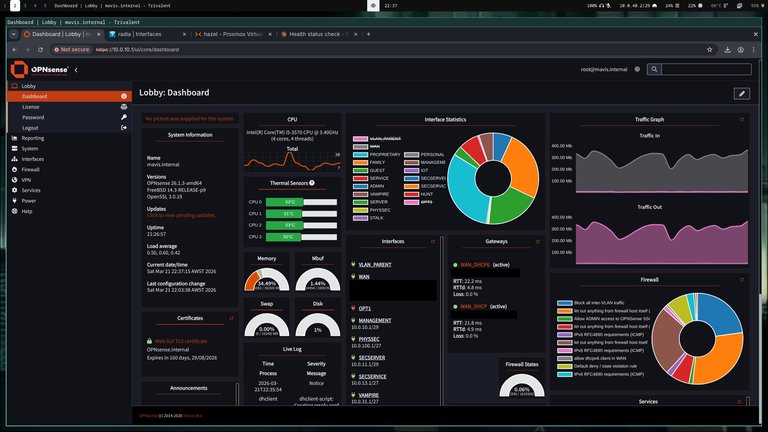 my opnsense dashboard