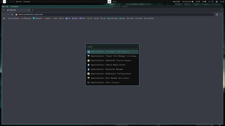 trivalent layout and rofi theme